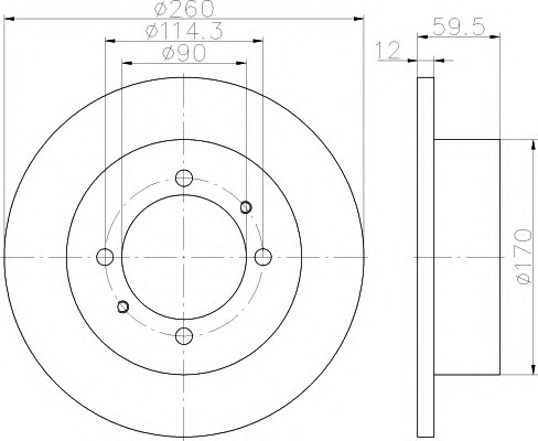 HELLA-PAGID Hátsó féktárcsa 8DD355114-821