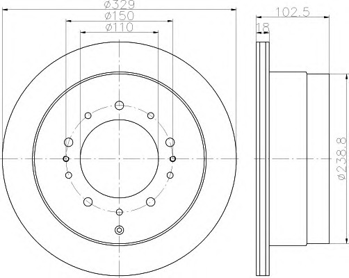 HELLA-PAGID Hátsó féktárcsa 8DD355115-061