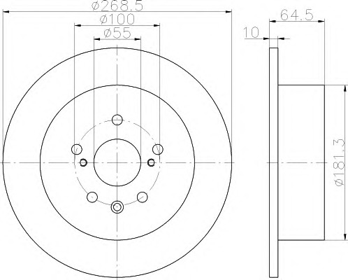 HELLA-PAGID Hátsó féktárcsa 8DD355115-071