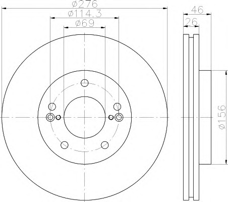 HELLA-PAGID Első féktárcsa 8DD355115-091