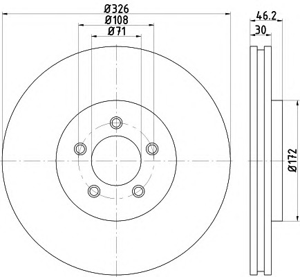 HELLA-PAGID Első féktárcsa 8DD355115-111