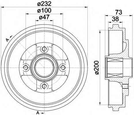 HELLA-PAGID Fékdob 8DT355300-691