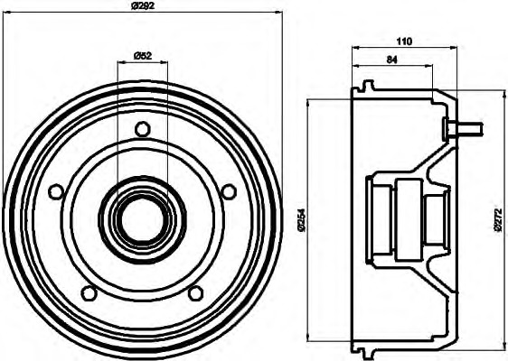 HELLA-PAGID Fékdob 8DT355300-701