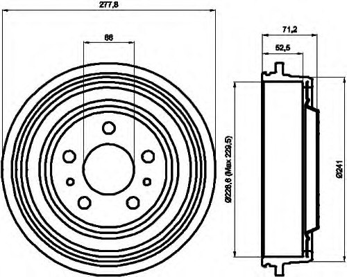 HELLA-PAGID Fékdob 8DT355300-741