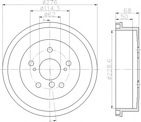 HELLA-PAGID Fékdob 8DT355300-801