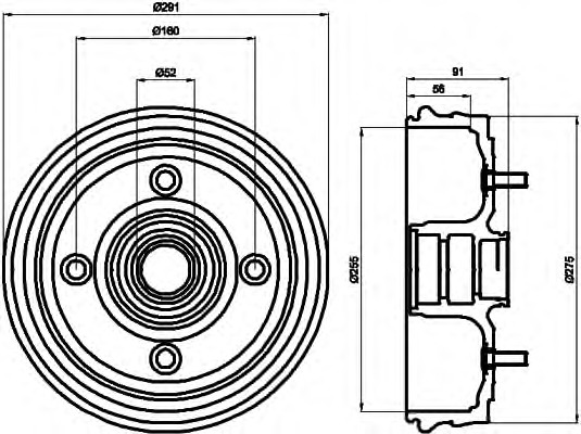 HELLA-PAGID Fékdob 8DT355300-891