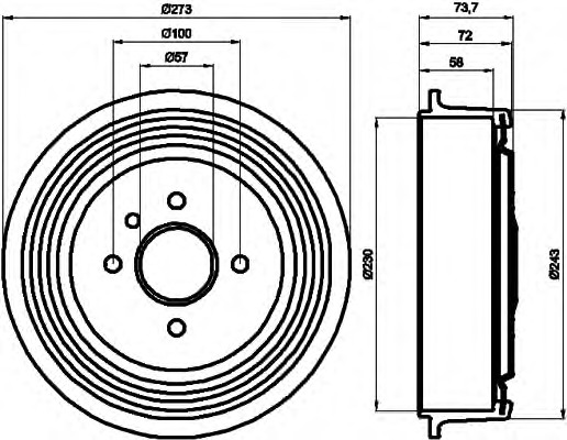 HELLA-PAGID Fékdob 8DT355300-951