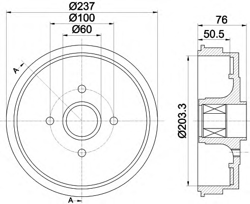 HELLA-PAGID Fékdob 8DT355300-971