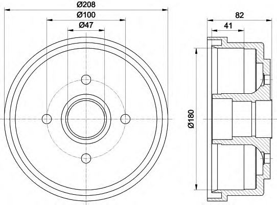 HELLA-PAGID Fékdob 8DT355300-981