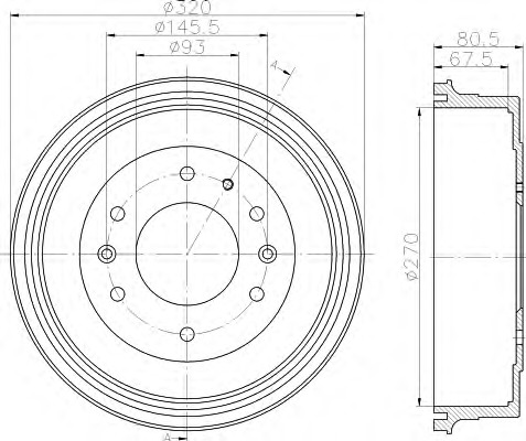 HELLA-PAGID Fékdob 8DT355301-051