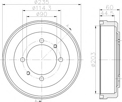 HELLA-PAGID Fékdob 8DT355301-061