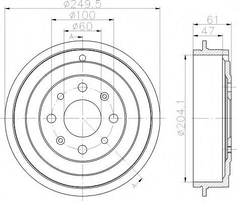 HELLA-PAGID Fékdob 8DT355301-101