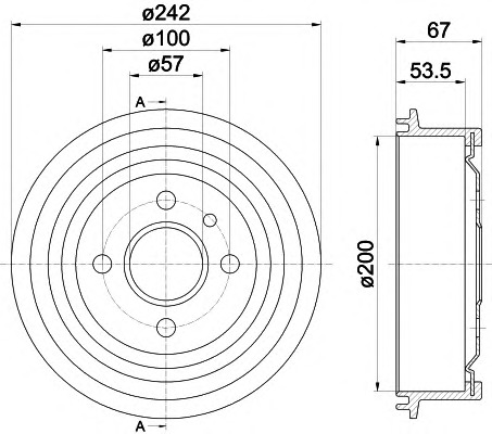 HELLA-PAGID Fékdob 8DT355301-171