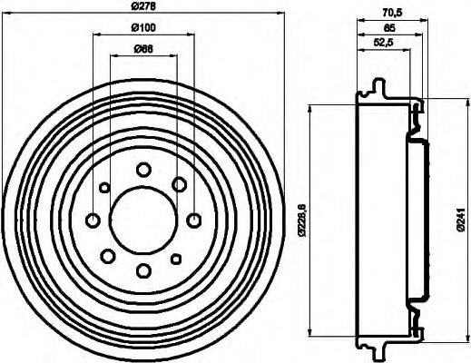 HELLA-PAGID Fékdob 8DT355301-271