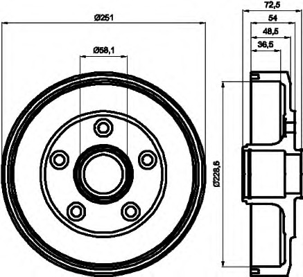 HELLA-PAGID Fékdob 8DT355301-301