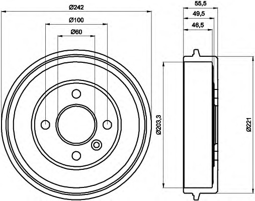 HELLA-PAGID Fékdob 8DT355301-341