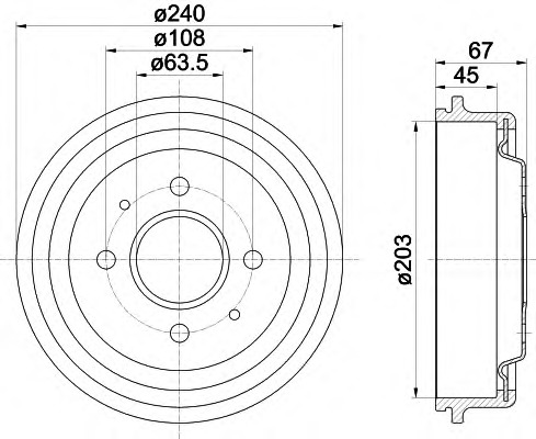 HELLA-PAGID Fékdob 8DT355301-371