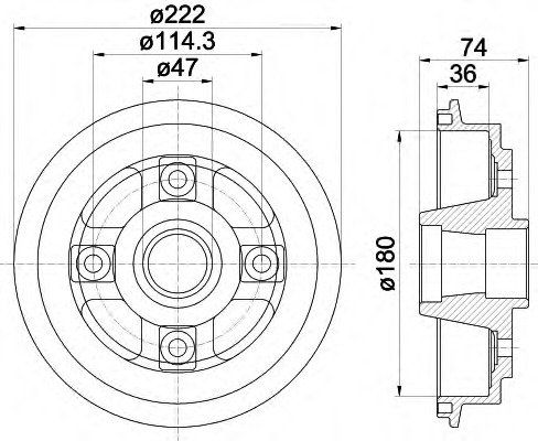 HELLA-PAGID Fékdob 8DT355301-381