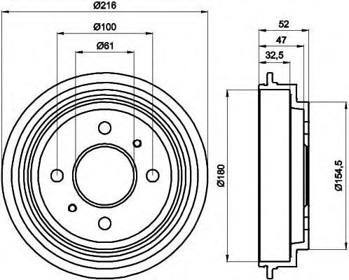 HELLA-PAGID Fékdob 8DT355301-471