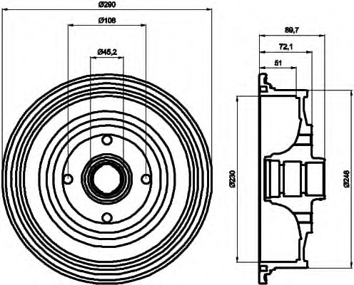 HELLA-PAGID Fékdob 8DT355301-601