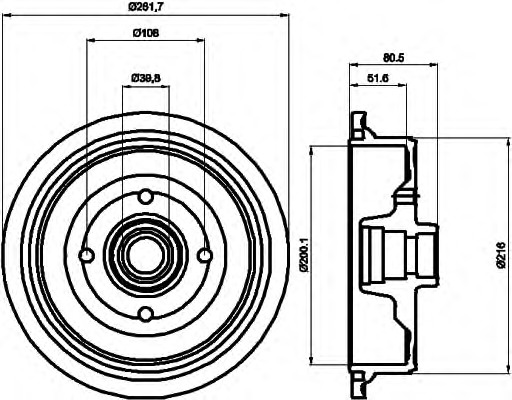 HELLA-PAGID Fékdob 8DT355301-611