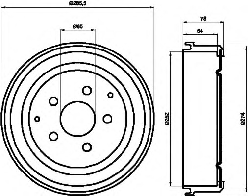 HELLA-PAGID Fékdob 8DT355301-641