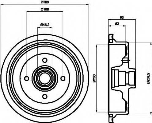 HELLA-PAGID Fékdob 8DT355301-681