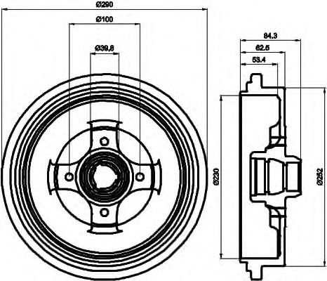 HELLA-PAGID Fékdob 8DT355301-711