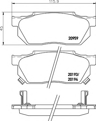 HELLA-PAGID Első fékbetét 8DB355005-641