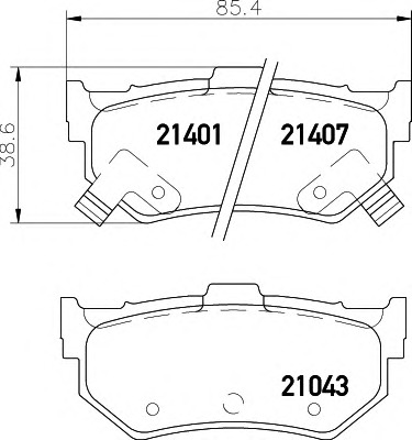 HELLA-PAGID Hátsó fékbetét 8DB355006-281