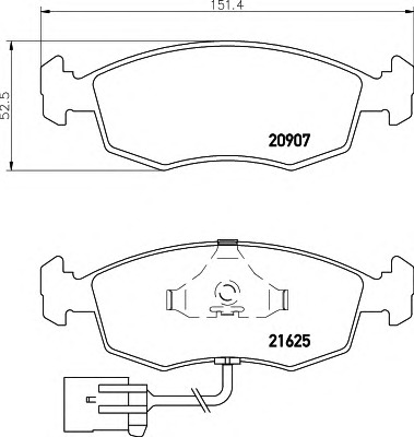 HELLA-PAGID Első fékbetét 8DB355007-741