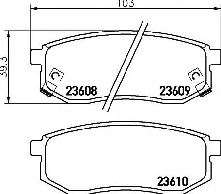 HELLA-PAGID Hátsó fékbetét 8DB355010-011