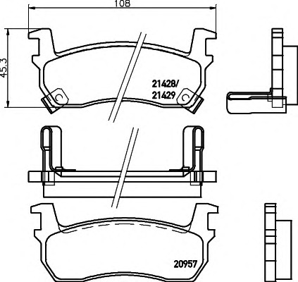 HELLA-PAGID Első fékbetét 8DB355010-421