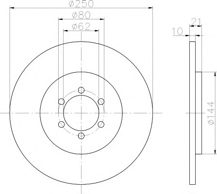 HELLA-PAGID Hátsó féktárcsa 8DD355101-071