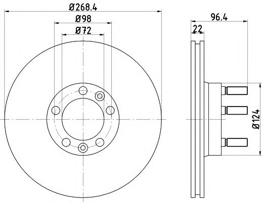 HELLA-PAGID Első féktárcsa 8DD355101-061