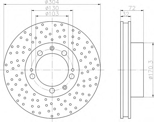 HELLA-PAGID Első féktárcsa 8DD355104-731