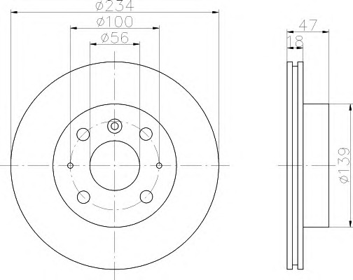 HELLA-PAGID Első féktárcsa 8DD355104-841