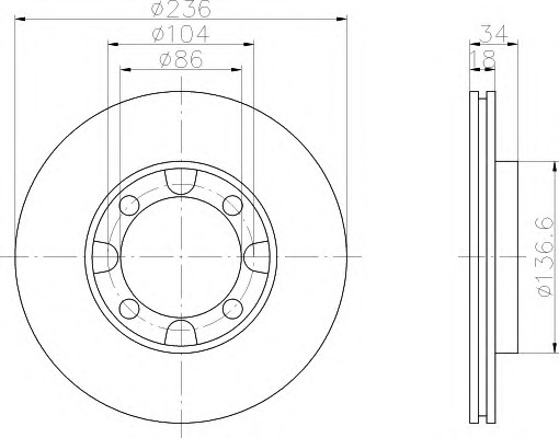 HELLA-PAGID Első féktárcsa 8DD355105-341