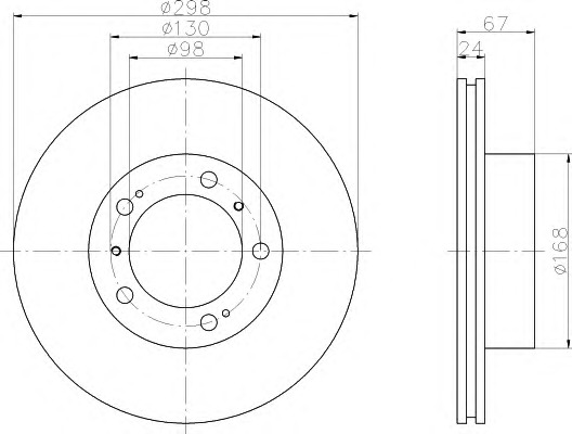 HELLA-PAGID Első féktárcsa 8DD355105-711