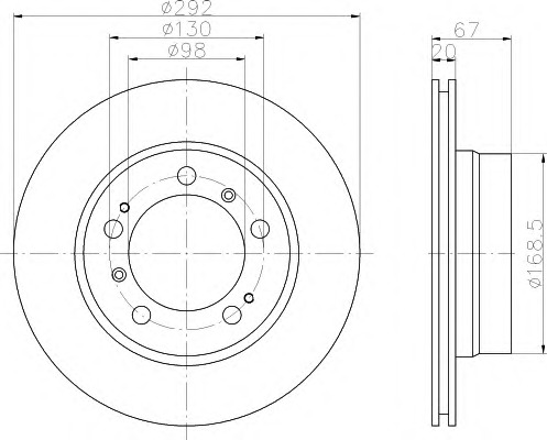 HELLA Féktárcsa, mind 8DD355122-081