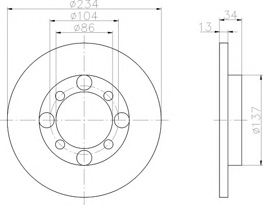 HELLA-PAGID Első féktárcsa 8DD355105-781