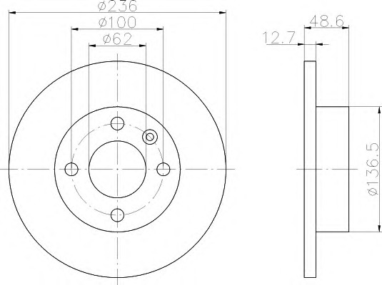 HELLA-PAGID Első féktárcsa 8DD355105-891