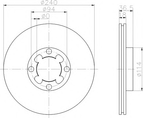 HELLA-PAGID Első féktárcsa 8DD355106-121