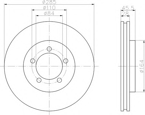 HELLA-PAGID Első féktárcsa 8DD355106-251