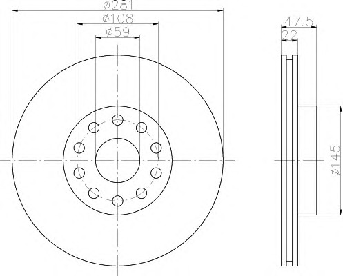 HELLA-PAGID Első féktárcsa 8DD355106-291