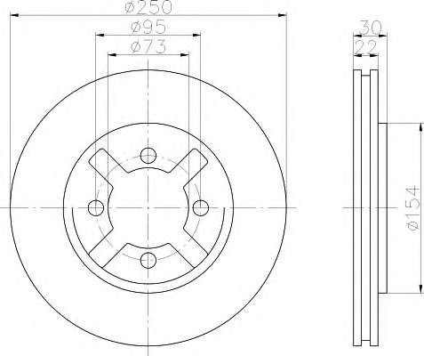 HELLA-PAGID Első féktárcsa 8DD355106-331