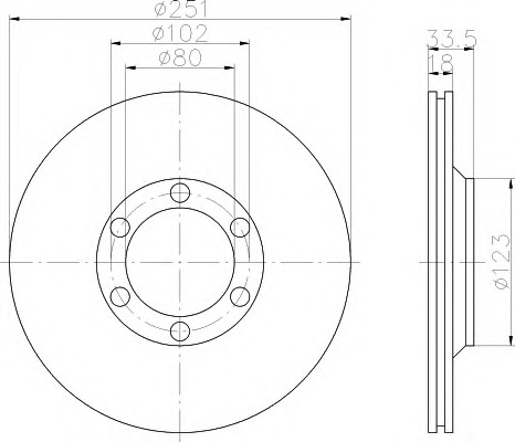 HELLA-PAGID 8DD355106-411 Első féktárcsa