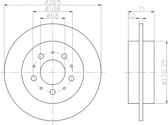 HELLA-PAGID Hátsó féktárcsa 8DD355106-621