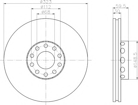 HELLA-PAGID Első féktárcsa 8DD355106-691