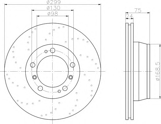 HELLA-PAGID Hátsó féktárcsa 8DD355106-991